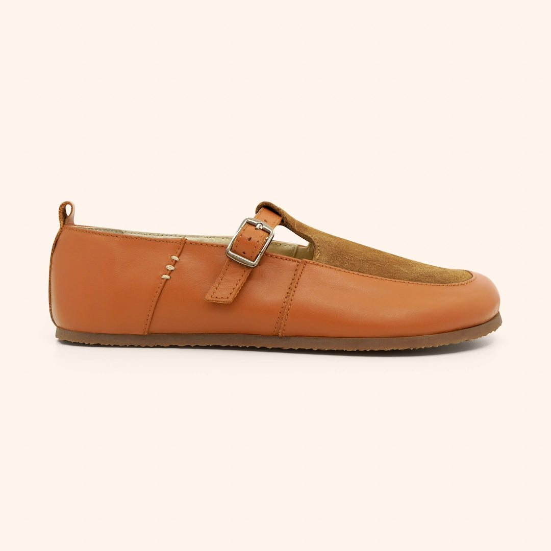 Grounding & Earthing Barefoot T-Strap Flats for Women