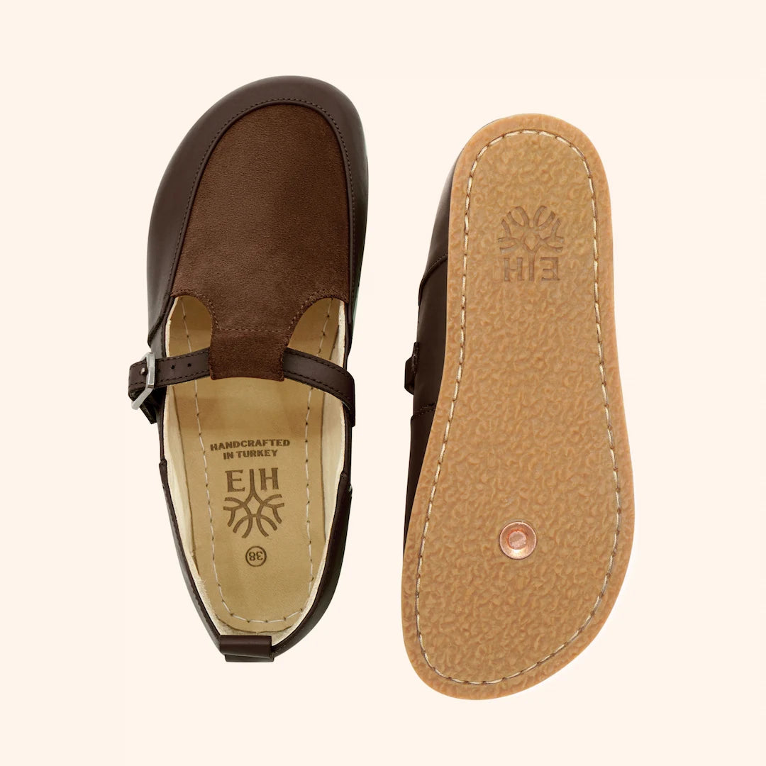 Grounding & Earthing Barefoot T-Strap Flats for Women