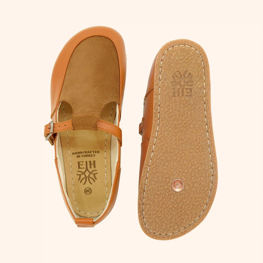 Grounding & Earthing Barefoot T-Strap Flats for Women