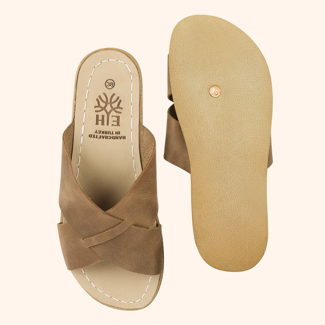 Grounding & Earthing Barefoot Crossover Slide-In Sandals for Women