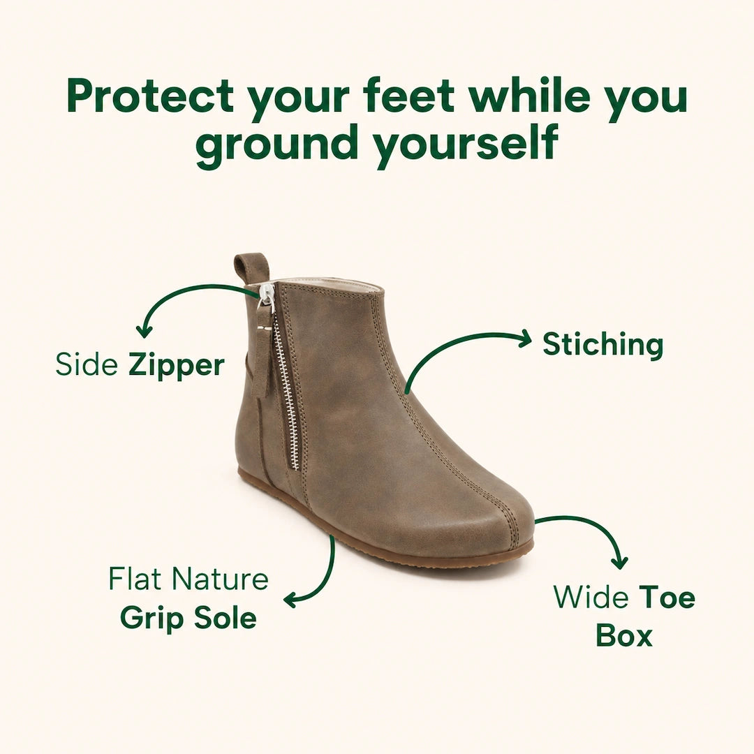 Grounding & Earthing Barefoot Zipper Boots for Women