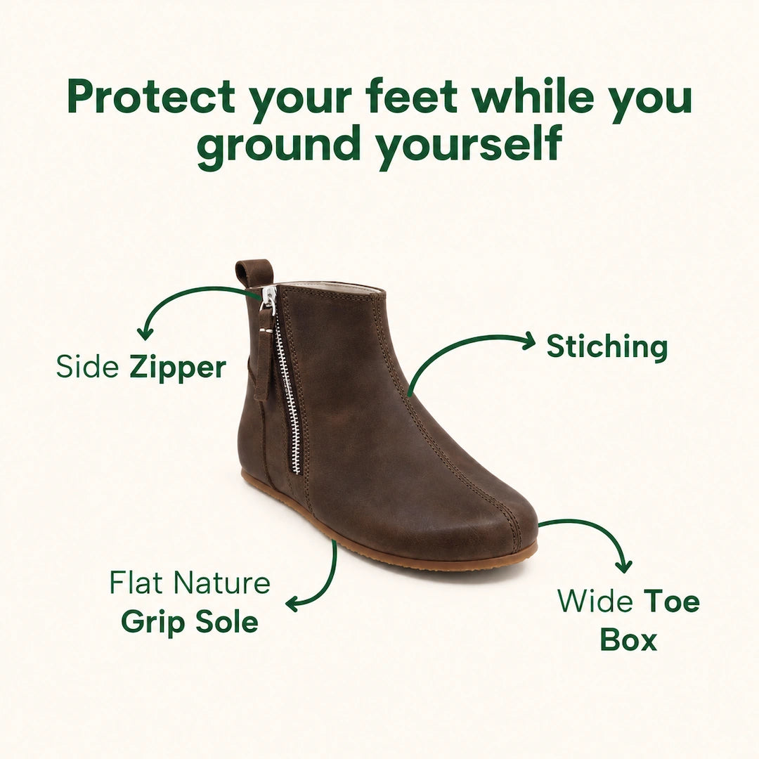 Grounding & Earthing Barefoot Zipper Boots for Women