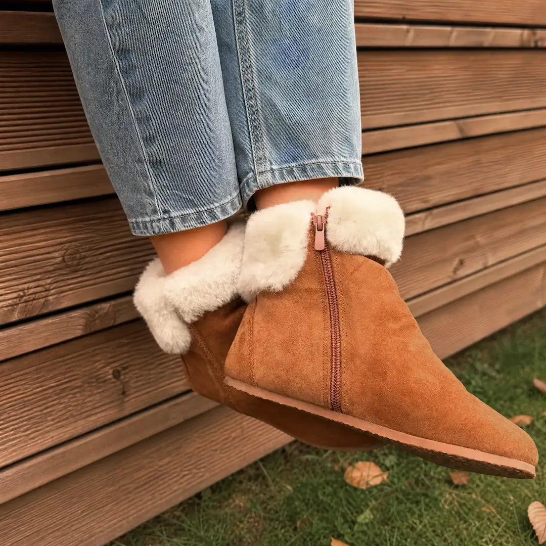 Grounding & Earthing Barefoot Shearling Cuff Boots for Women