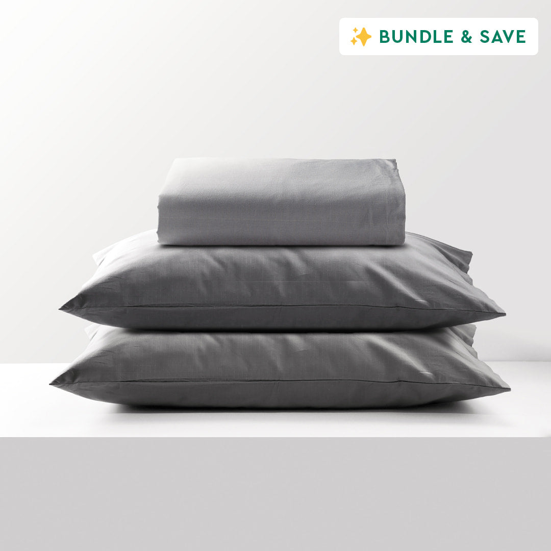 Grounding Sheets in gray color with pillowcases bundle