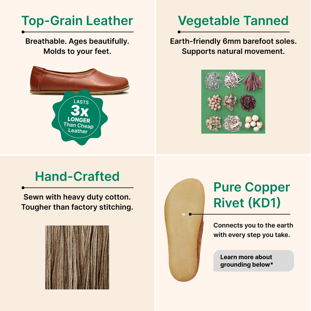 Grounding & Earthing Barefoot Ballet Flats for Women