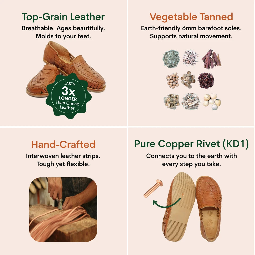 Grounding & Earthing Barefoot Huarache Slip-Ons for Women