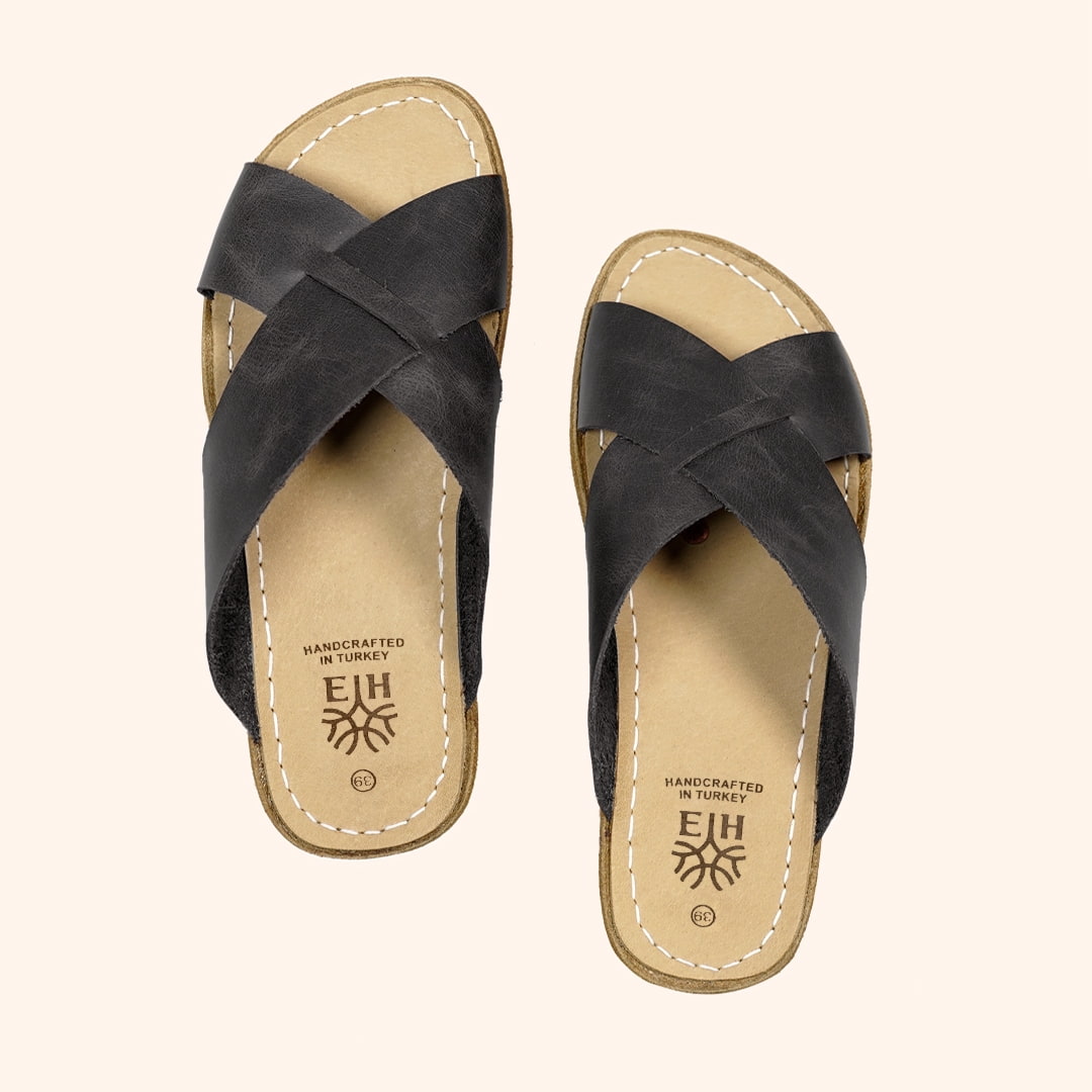 Grounding & Earthing Barefoot Crossover Slide-In Sandals for Women