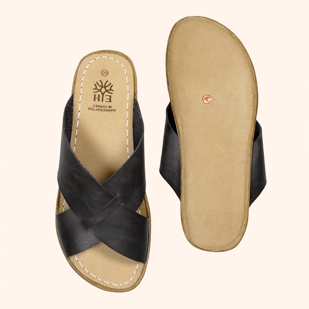 Grounding & Earthing Barefoot Crossover Slide-In Sandals for Women