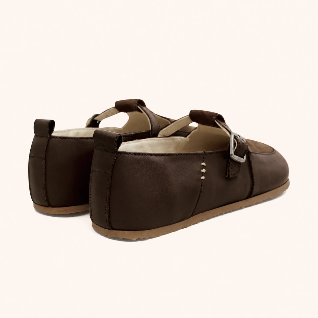 Grounding & Earthing Barefoot T-Strap Flats for Women
