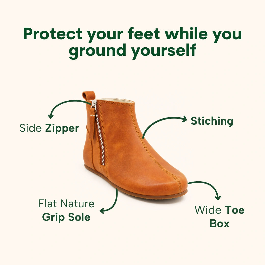 Grounding & Earthing Barefoot Zipper Boots for Women
