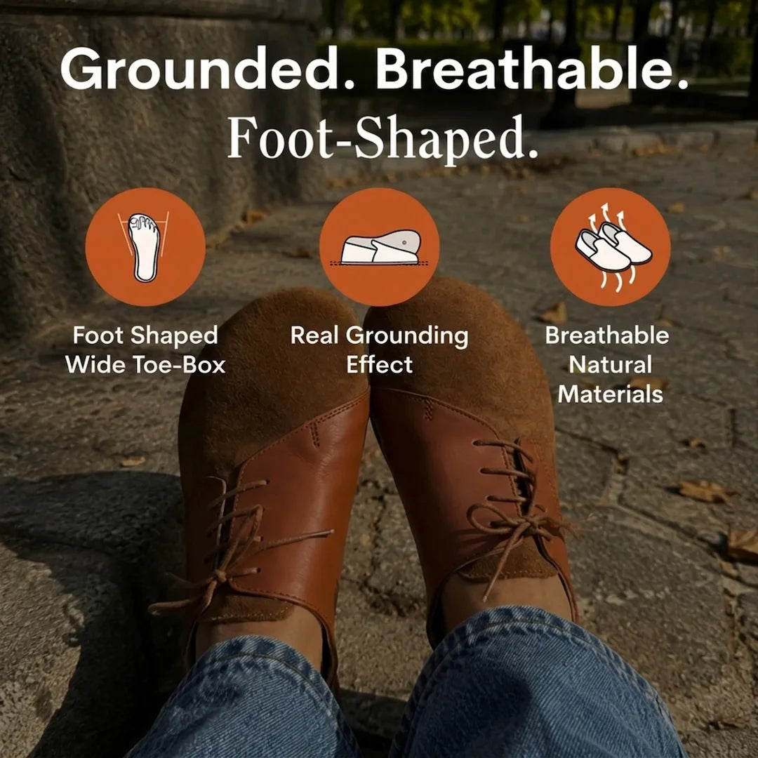 Grounding & Earthing Barefoot Diagonal Lace-Up Shoes for Women