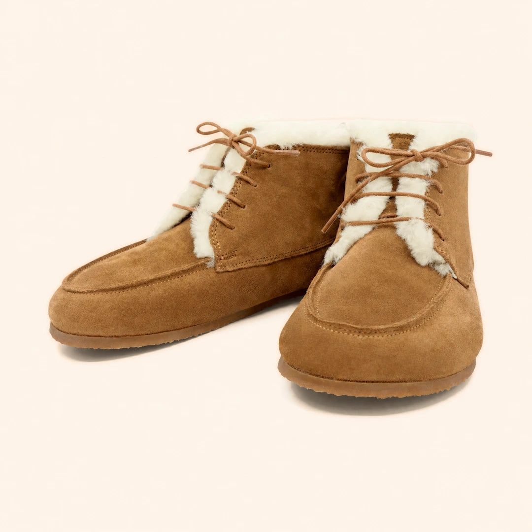 Grounding & Earthing Barefoot Shearling Moc-Toe Boots for Men