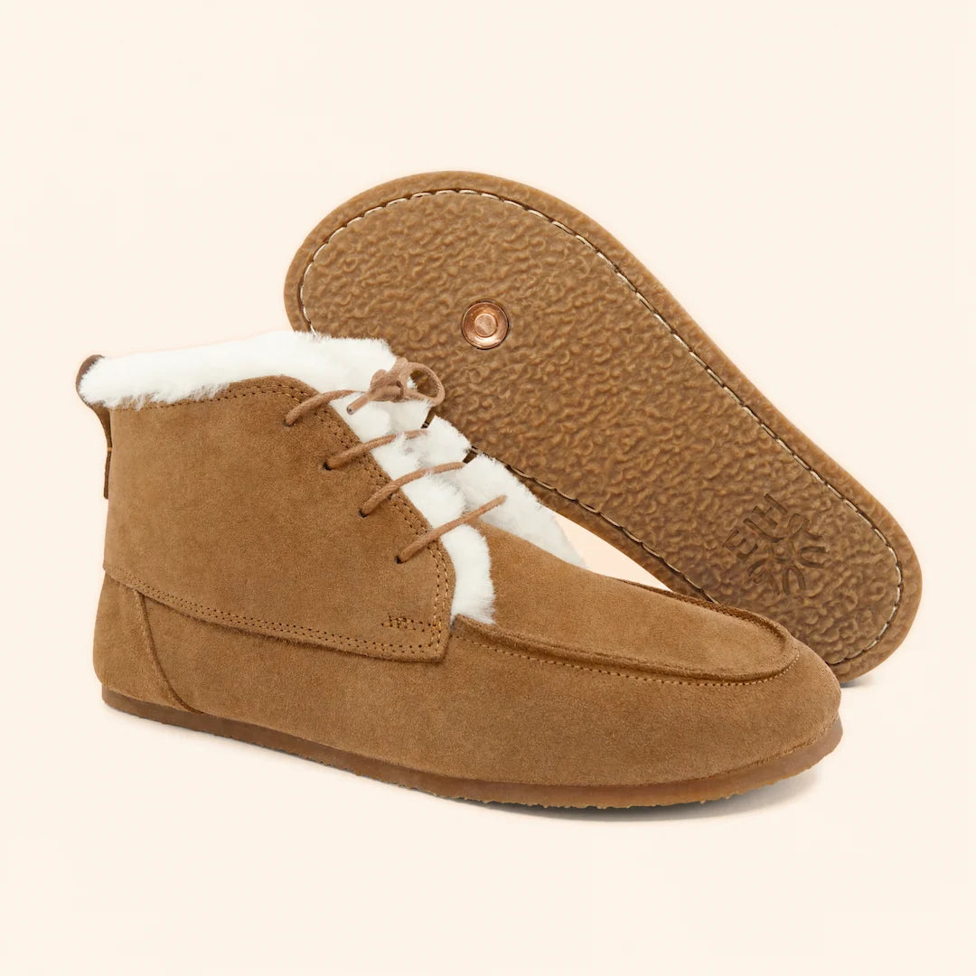 Grounding & Earthing Barefoot Shearling Moc-Toe Boots for Men