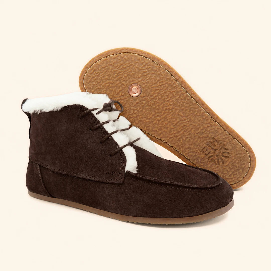 Grounding & Earthing Barefoot Shearling Moc-Toe Boots for Men